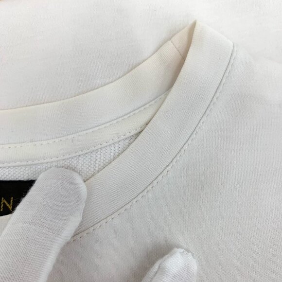 Louis Vuitton White Pocket Checkered Logo Embroidery Round Neck Short Sleeve T-S - Picture 4 of 8